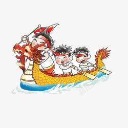五月初五划龙舟喜庆端午节卡通龙舟素高清图片