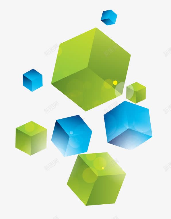 蓝绿相间的方块psd免抠素材_新图网 https://ixintu.com 几何图形 几何图案 四方图 方块 正方体 正方体组合 立体发那个快 立方块 绿色方块 蓝色方块