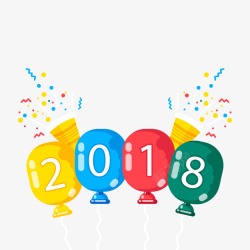 2018彩色气球字体矢量图素材