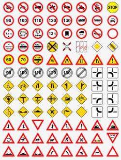 警示箭头交通标识牌图标高清图片
