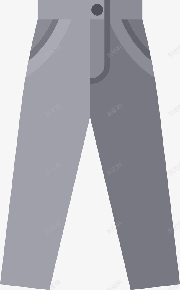 灰色简约裤子png免抠素材_新图网 https://ixintu.com 卡通裤子 服装 漫画衣服 灰色裤子 男装 衣服 装饰图案