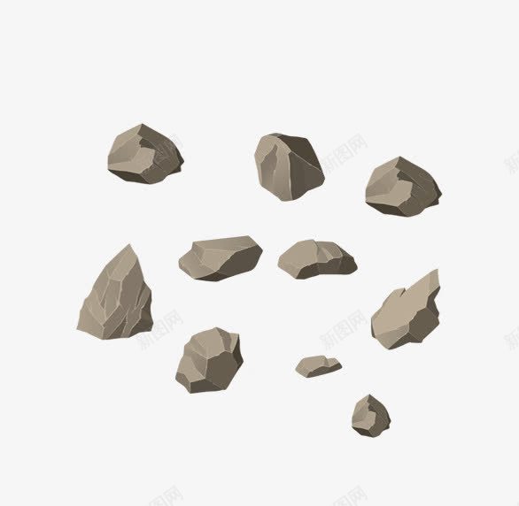 灰色碎岩石png免抠素材_新图网 https://ixintu.com 小碎石 手绘 灰色 石块 石头 碎岩石 碎石 碎石块 立体