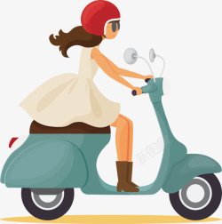 帅气摩托骑摩托的女人矢量图高清图片