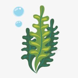 池塘元素绿色海草泡泡植物高清图片