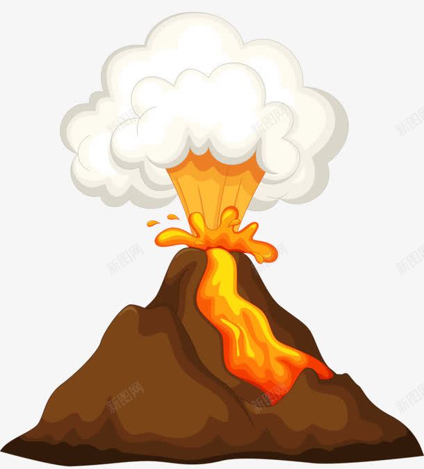 火山爆发png免抠素材_新图网 https://ixintu.com 卡通 手绘 火山 火山手绘 火焰山卡通 爆发