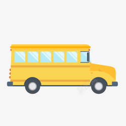 上学校车卡通扁平化黄色的校车矢量图高清图片