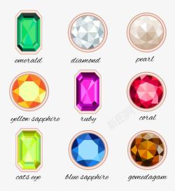 钻石按钮水晶饰品图表图标高清图片
