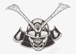 手绘日本武士素材