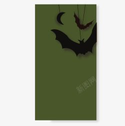 绿色蝙蝠绿色蝙蝠卡片高清图片