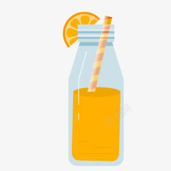 橙色橙汁扁平化新鲜果汁高清图片