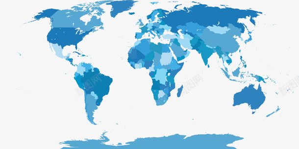 蓝色分区域世界地图png免抠素材_新图网 https://ixintu.com 世界 世界地图轮廓 五大洲 南极 南极雪景 国际 国际局势 地图