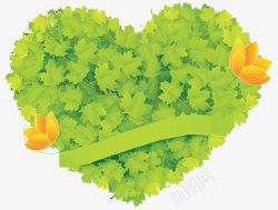 绿毛虫图标绿枫叶花卉心形图标高清图片