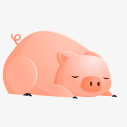 睡觉的小猪卡通睡觉的小猪动物矢量图高清图片