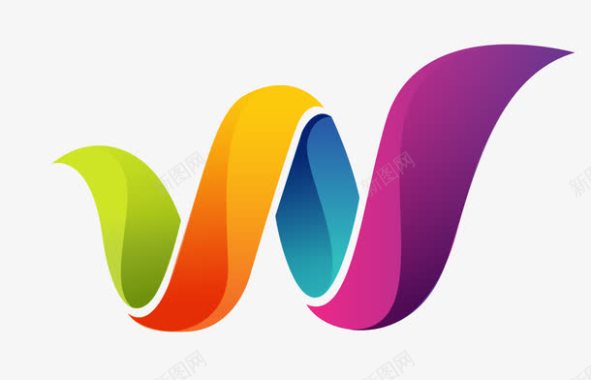 W型彩色logo图标图标