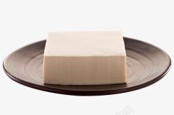 北豆腐圆盘子里的白色豆腐高清图片