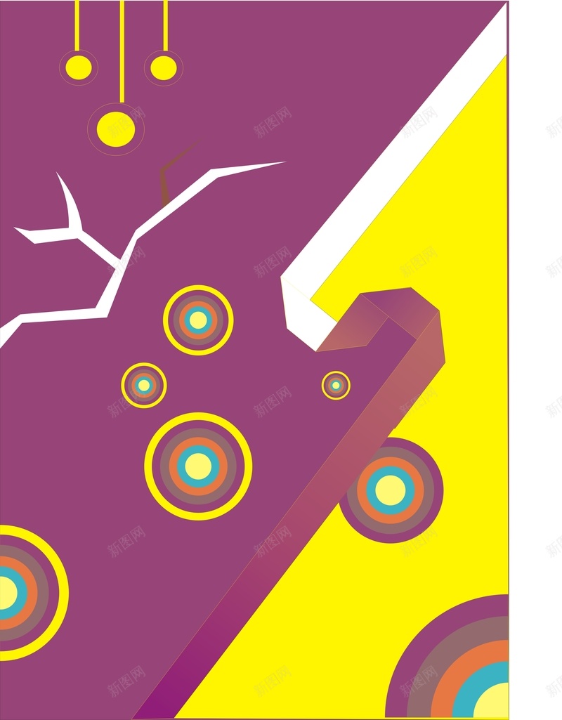 抽象圆环矢量背景cdr设计背景_新图网 https://ixintu.com 圆环 大气 对称 彩色 折纸 抽象 时尚 温馨 矢量 紫色 黄色