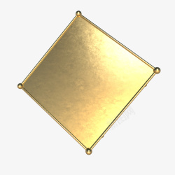 金属质地反光的金色立体几何高清图片
