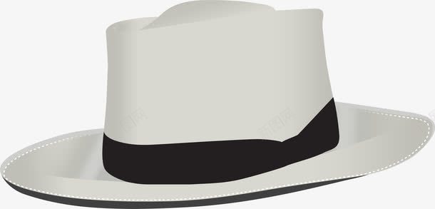 手绘白色绅士帽png免抠素材_新图网 https://ixintu.com 大沿帽 头部配饰 手绘帽子 白色帽子 绅士帽