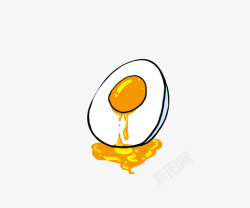 一半鸭蛋黄手绘半边咸鸭蛋黄高清图片
