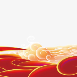 起伏的波纹红色新年创意波浪元素高清图片