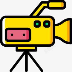 三脚架图标黄色摄影机图标高清图片