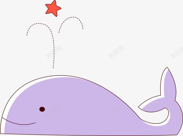卡通鲸鱼矢量图ai免抠素材_新图网 https://ixintu.com AI 卡通 可爱 手绘 插画 海 海洋 紫色 线条 鱼 鲸鱼 矢量图