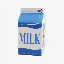 蓝色牛奶PNG蓝色纸盒包装牛奶高清图片