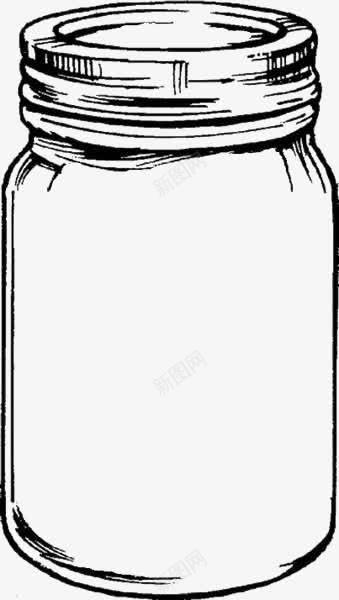 卡通瓶子png免抠素材_新图网 https://ixintu.com 创意边框 卡通 玻璃瓶 瓶子 黑白