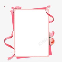 粉色丝带边框素材