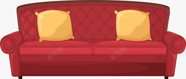 卡通双人沙发家具装饰png免抠素材_新图网 https://ixintu.com 卡通家具 双人沙发 客厅家具 家具 家居 红色沙发 装修 装潢
