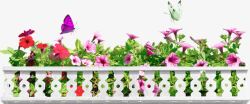 儿童床护栏春天鲜花烂漫的花园高清图片