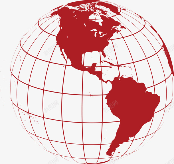 红色点线地球png免抠素材_新图网 https://ixintu.com 卡通地球 地球 地球仪 地球图 手绘地球 点 点线地球 球 球体 矢量地球 红色 线