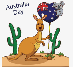 爱心澳大利亚国旗气球矢量图素材