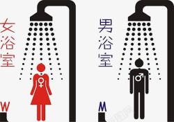 浴室的标志男女浴室高清图片