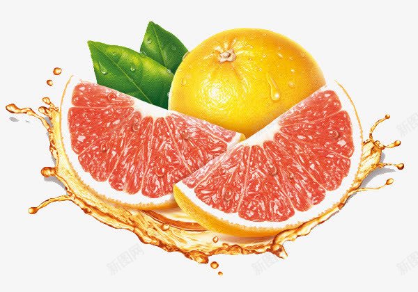 手绘血橙png免抠素材_新图网 https://ixintu.com 橙子 水果 水珠 红色果肉 血橙