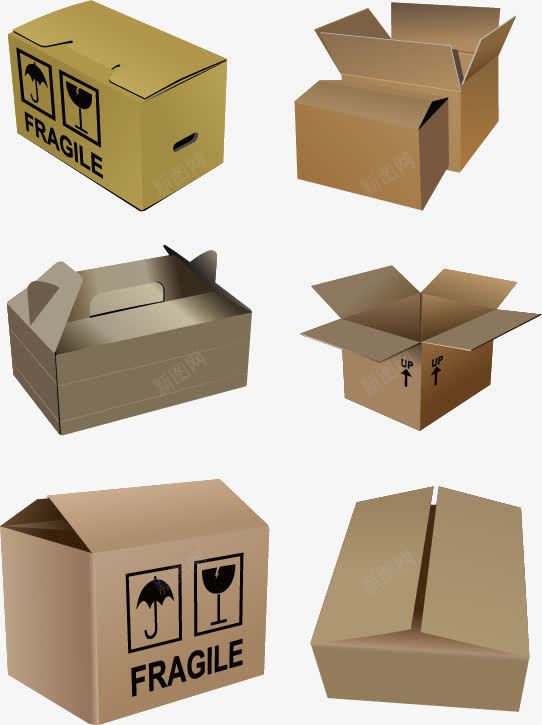 纸箱纸盒png免抠素材_新图网 https://ixintu.com 包装 包装盒模板 快递包装 纸盒 纸箱 纸箱设计
