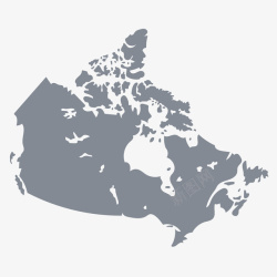 灰色创意加拿大地图元素素材