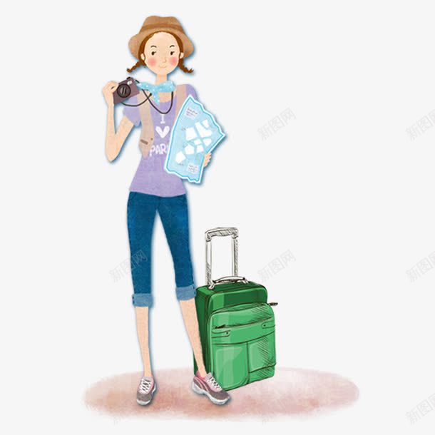 旅行png免抠素材_新图网 https://ixintu.com 一起去旅行吧 世界旅游 出国旅游 去度假 去旅行 夏日旅游 手绘去旅游 托行李箱 旅游 旅游的女孩 旅行 海外旅游 环游世界 畅游世界