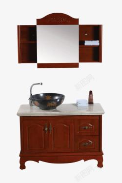 木质浴室更衣柜欧式木质浴室柜高清图片