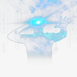 蓝绿炫光人物VR高清图片