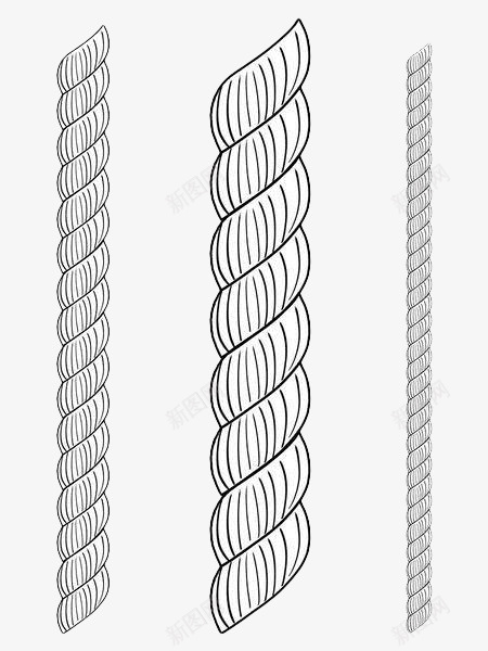 手绘黑色线条绳子png免抠素材_新图网 https://ixintu.com 手提绳子 手绘 线条 线条绳子 绳子 螺旋纹 黑色