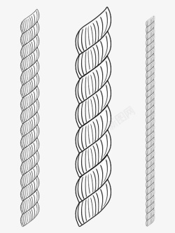 螺旋网状绳子手绘黑色线条绳子高清图片