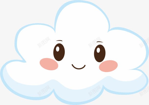 卡通云朵png免抠素材_新图网 https://ixintu.com AI 云朵 卡通 可爱 手绘 白云 线条 表情