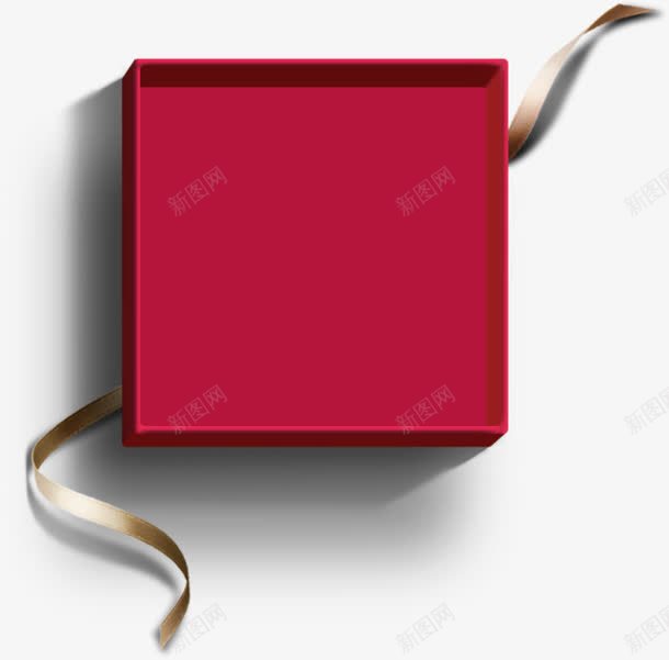 红色礼物盒卡其色彩带png免抠素材_新图网 https://ixintu.com 卡其 彩带 礼物 红色