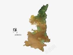 陕西省水墨地图素材