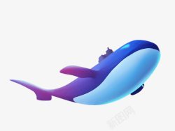 可爱小鲸鱼蓝色海豚高清图片
