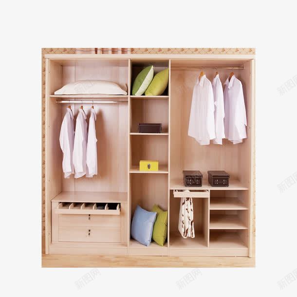 家居衣柜图png免抠素材_新图网 https://ixintu.com 室内 整齐的衬衫 木板 衣服 衬衫