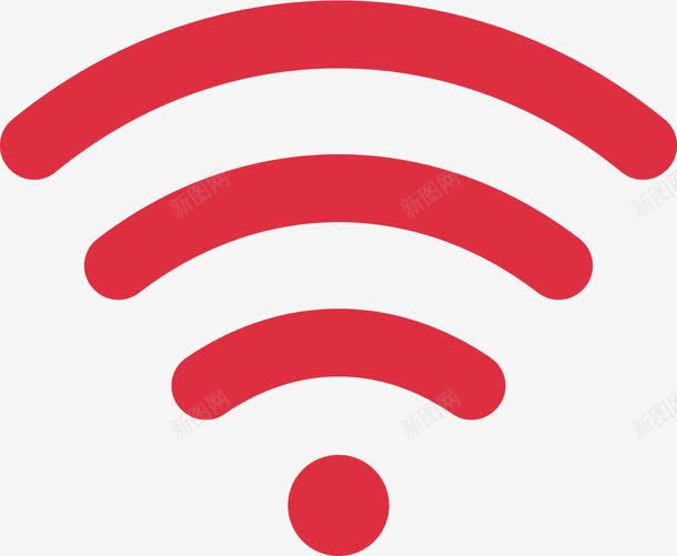 大红色普通纯色wifi图标png_新图网 https://ixintu.com WIFI信号格 wifi wifi信号 信号格 大红色 无线网信号 普通 纯色信号栏