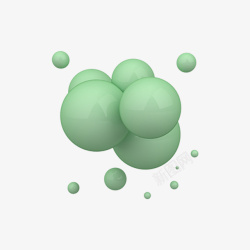 实体建模渲染绿色不透明球体立体高清图片
