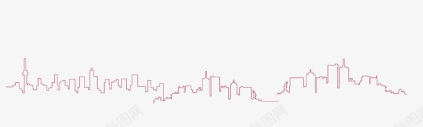 上海城市线条勾勒图png免抠素材_新图网 https://ixintu.com PNG 上海 勾勒 城市轮廓 线条